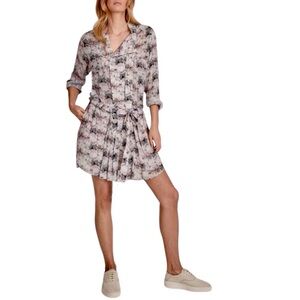 REISS Chiffon Alice Circle Print Lightweight Shirt Dress Size 14 NO BELT